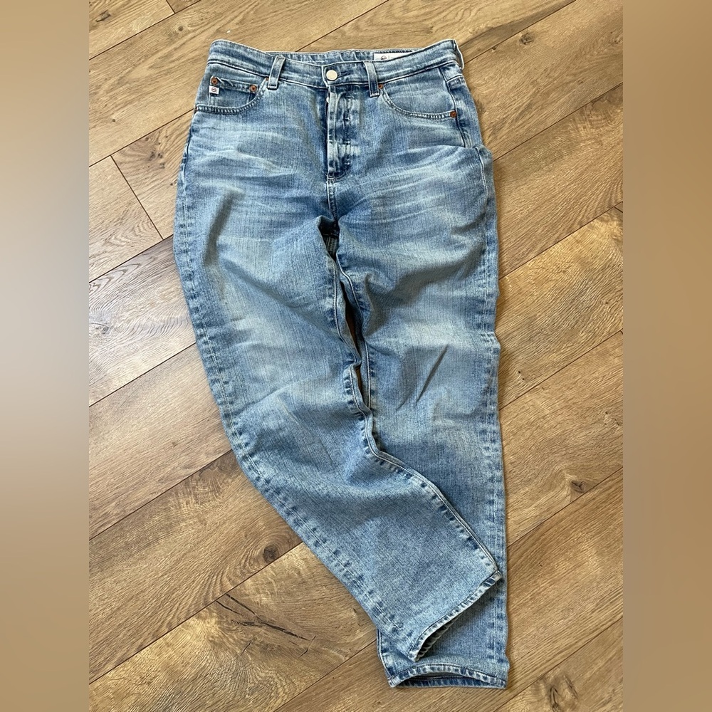 AG Adriano Goldschmied Light Blue high Rise Vintage fit Straight Leg Jeans - Picture 12 of 15